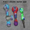 Pipes à main en silicone FDA avec bol Bongs en silicone Pipe à tabac Vaporisateur d'herbes sèches Capteur de cendres en verre