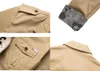 Shirts Heren Katoen Casual Slim Fit Mode Lange mouw Militaire Safaristijl Cargo Werk Herenkleding Plus Size 5XL Heren295J