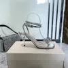 クラシックデザイナースティレットサンダルファッションレディースヒール女性靴ラインストーンスコープボックス35-40