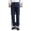 Classic Striped Business Dress Byxor Män Slim Fit Casual FormalOffice Sociala Byxor Ankel Längd Män Passar Pants Pantalon Homme 210527