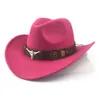 القبعات الكلاسيكية للسيدات الغربية رعاة البقر مع الحزام الواسع جاز جاز Sombrero Hombre CAP4719646