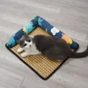 Pet Rattan диван питомники устойчивы к укусу моющийся летний охлаждение ротанга домашних животных кровать подходит для кошек и собак