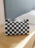 Tissue Boxes & Napkins Net Red Checkerboard PU Leather Box Pumping Tray El Homestay Home Car Apartment Bar