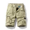 Sommar casual last bomull shorts män england stil solid dragkedja fickor mode knä längd 28-38 män