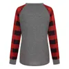 Buon Natale Donna Pullover Autunno Inverno Casual Stampa Maglione Maniche lunghe Plaid Patchwork O-Collo Maglione pull de noel femme Y1110