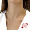 925 Silver Stars and Moon Chokers Halsband för kvinnor Lightning Crystal Clavicle Chain Fashion Smycken Prom Tillbehör