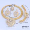Dubai Fashion Jewelry Set Elegant Women Gold Color Crystal Halsband Armband Partyörhängen Ring Luxury Jewellry9992736