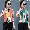 Herbst Koreanische Mode Chiffon Frauen Shirts Büro Dame Blusen Gestreiften Plus Größe 5XL s Tops und Femininas 210531