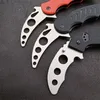 Nyaste ankomstpraxis Claw Knife 420c Satin Blade G10 Handle Trainer Karambit EDC Utomhus Sport Verktyg Presentknivar