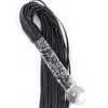 Nxy-juguetes para adultos, látigo de chulo de cuero morado, mango de cristal, tapón Anal, carreras, montar, Flogger, Queen, Bdsm, Bondage, Juguetes sexuales para parejas, 1209