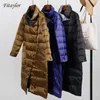 Fitaylor White Duck Down Ultra Light Jacket Women Winter Double Sided Slim Coat Single Breasted Parkas 211011