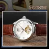 Skmei Fashion Hollow Dial Men Watches Automatic Mechanical Wristwatches Leather Strap Moon Phase Mens Watch Reloj Hombre 9251 Q0524