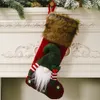 Christmas Stocking with Cute 3D Plush Swedish Gnome for Fireplace Hanging Xmas Decorations Party Decor 17" XBJK2108