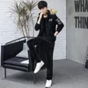 Mens Sportswear Fashion Sports Suit Autumn Winter Warm Casual Pullover Sweatshirt Hooded Vest Pants Three Piece Set Men's Tracksuits