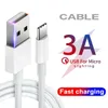 Hoge snelheid 3A USB-kabel Snelle oplader Micro Type C Opladen Kabels 1m 2M 3M voor Samsung Xiaomi Huawei-telefoon