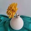 Nordic Ceramic White Flower Vase Home Decoration Vegetarian Pot Art Office s 211215