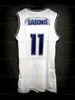 Arvydas Sabonis #11 Basketball Jersey Wit Retro Men's Ed Custom elke nummernaam Jerseys maat S-3XL