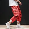 3XL XXXL Multi-Pocket Elastyczny Design Harem Pant Mężczyźni Streetwear Punk Hip Hop Casual Spodnie Joggers Mężczyzna Dancing Pant X0723