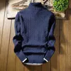 Sweater Sweater Mens Turtleneck Malha Casual Suéters Casuais Homens Hem Oversized Hem Ribbed Casaco de Inverno Roupa de Manga Longa Knitwear 210524