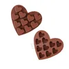 12 Izgaralar Kalp Şeklinde Kalıp Silikon Kek Pişirme Kalıp Aşk Kalpler Çikolata DIY Kalıpları Jöle Yumuşak Şeker Kalıpları Mutfak Pişirme Aracı BH5931 TYJ