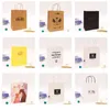 100 pezzi di sacchetti Kraft personalizzati sacchetti di imballaggio di carta regalo imballaggi artigianali personalizzazione affari acquisti pacchetti di vestiti borse H1231