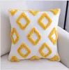 Подушка/декоративная подушка хлопковая холст вышива подушка 45x45 см желтая волна Zigzag Geometric Home Декор диван