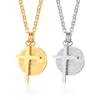Hanger kettingen titanium stalen ketting kruis Elizabeth hoofd munten accessoire gold ladies n00831