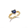 Hart blauw zirkoon dames ring esthetische paar ringen gouden sliver kleur bruiloft verloving vrouwelijke vinger sieraden tasje femme