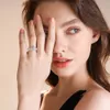 Anello di diamanti Moissanite di lusso con goccia d'acqua da 5 ct imposta anelli di fidanzamento in argento sterling 925 reale al 100% per gioielli da donna
