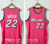 Vintage Men Jimmy 22 Butler Jerseys 2021 New Earned Yellow Pink Blue City Black White Red Basketball College Shirts Stitched Size S-2XL