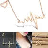 Chains Fashion Electrocardiogram Chain Necklaces For Women Heartbeat Pendant Jewelry Lover Gift