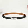 New Designer Women Real Leather 1.8cm Width Belts Golden Silver Lock Buckle Dress Jeans Sweater Waistband Belt A0 Q0625