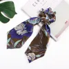 Kvinna mode tryck båge scrunchies band för kvinnor hästsvans halsduk söt elastisk satin silke hårband hår tillbehör gåvor