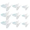 Wall Stickers 24pcs Removable Butterfly-shaped Decals 3D Metallic Sticker