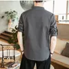 IEFB Chinese Style Cotton Hemp Large Size Shirt Men's Casual Tops Stand Collar Tang Suit Embroidered Clothes Long Sleeve 9Y6016 210524