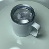 12oz 손잡이 절연 물병 손잡이와 함께 승화 커피 잔 스테인레스 스틸 텀블러 씰링 뚜껑 마시는 컵 A02