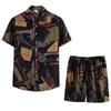 Casual Printed Short Sleeve Shirts Men Fashion Street Summer 2-piece Beach & Shorts Pants Sets Men's Polos