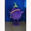 Costume della mascotte del figlio della melanzana delle prestazioni Vestito da festa di fantasia di Halloween Costume da personaggio dei cartoni animati di verdure Vestito da carnevale unisex per adulti