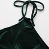 Elegancka kobieta Szczupła Halter Velvet Szczurka Długa Sukienka Wiosna Moda Damska Backless Party Es Kobiet Chic Shiny 210515