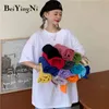 Plus Größe Baumwolle Frau T-shirt Einfarbig Lose Übergroßen T-shirt Weibliche Sommer Kurzarm Koreanische Top Weiße Kleidung 210506