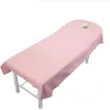 WOSTAR 100% Polyester solid beauty salon bed sheet cover comfort body SPA massage table cloth sheets with round breath hole 210626