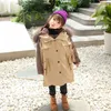 Dziewczyny Prawdziwe Futro Kurtki Zimowe Ciepłe Chłopcy Z Kapturem Znosić Baby Fox Fur Collar Coat Dla Dziewczyn Królik Futro Liner Ubrania TZ611 H0909