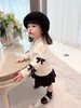 秋の春の幼児の女の子の服セットキッズカーディガンセータースカート2ピースのニット子供服スーツベビーキュートセット