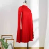 Mujeres Red Vestido suelto Cloak Sleeve Plieg Party Evento Sexy Ocasiones Cumpleaños Africano Grande Tallas grandes Ladies Vestidos Robas 210416