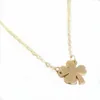 New Clover Pendant Silver Plated Link Chain Four Leaf Necklace for Women Lucky Jewelry3224