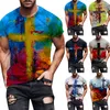 Jerseys de football Mens Vintage Street Sleeve T-shirts Street Street Mode Harajuku Coloré Croix Col Col Col T-shirts pour Jersey Mensocteur