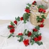 Decorative Flowers & Wreaths 220cm Silk Rose Artificial Flower Garland Fake Plant Vine Wedding Backdrop Arch Decor Home Garden Hanging Arran