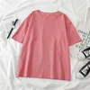 Summer T-shirt Women Candy Oversize Boyfriend Style Tops Perfect Basic Tees Render Unlined Upper Garment Pullover 210527