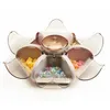 Lotus Fruit Storage Box Dry Tray Transparent Press Type Snack Compartment Bin Living Room Goods Nuts Container 210922