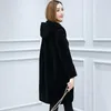 Faux de pele feminina 2021 de lã de lã cisalhamento inverno casaco capa médio longo encapuçado integrado grande